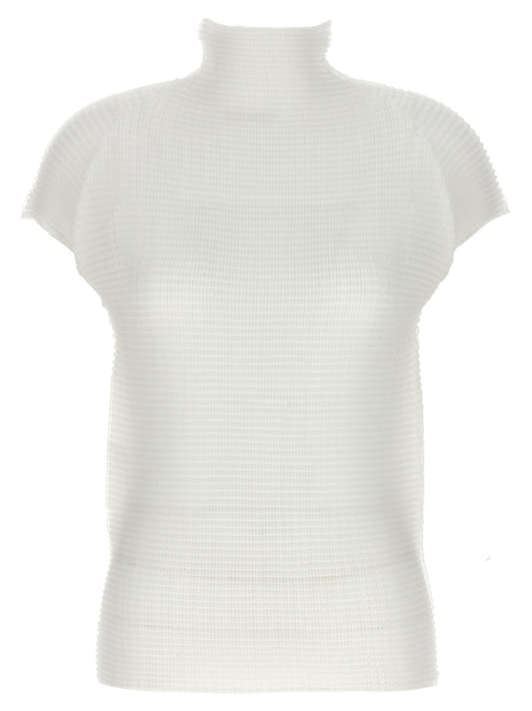 Wooly Pleats Shirt And Blouse White