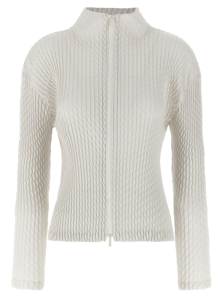Issey Miyake Sleek Pleats Sweaters and Cardigans - White | 1441b149aa2c5eb12fd4c448f18a253b7531081f
