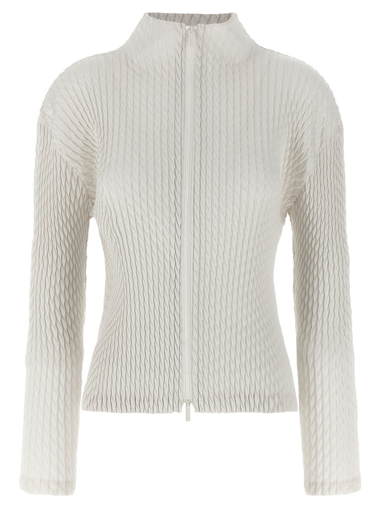 Sleek Pleats Sweaters And Cardigans White