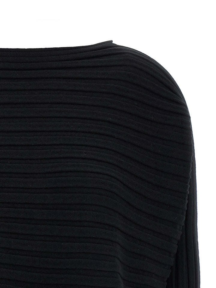 Issey Miyake Cotton Cashmere Knit Tops - Black | 579891b93bb58f3db63001b7141a3f0410162c46
