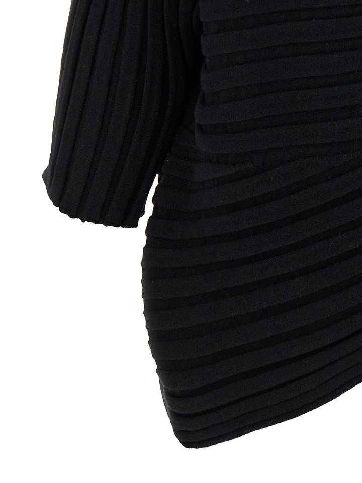 Issey Miyake Cotton Cashmere Knit Tops - Black | f8fcf6842db1de5847aed0f127440367e9ddccec