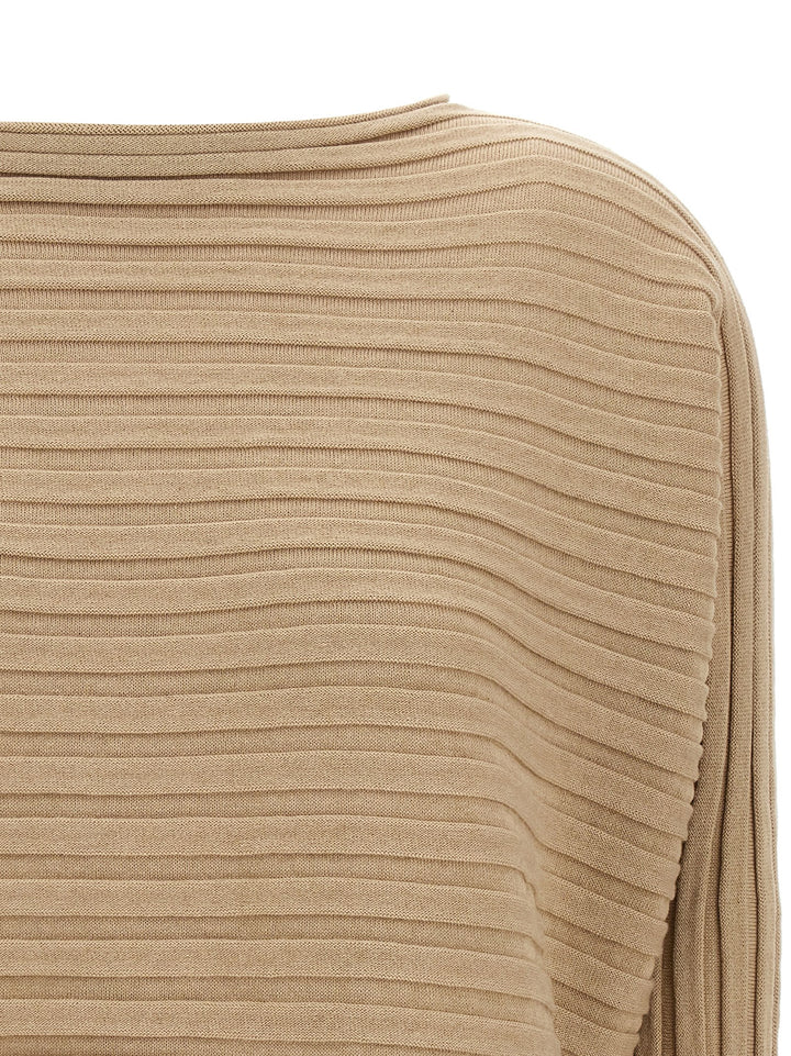 Issey Miyake Cotton Cashmere Knit Tops - Beige | 75d01dbcea5abfea86d5862bf0f95b071a1068f7