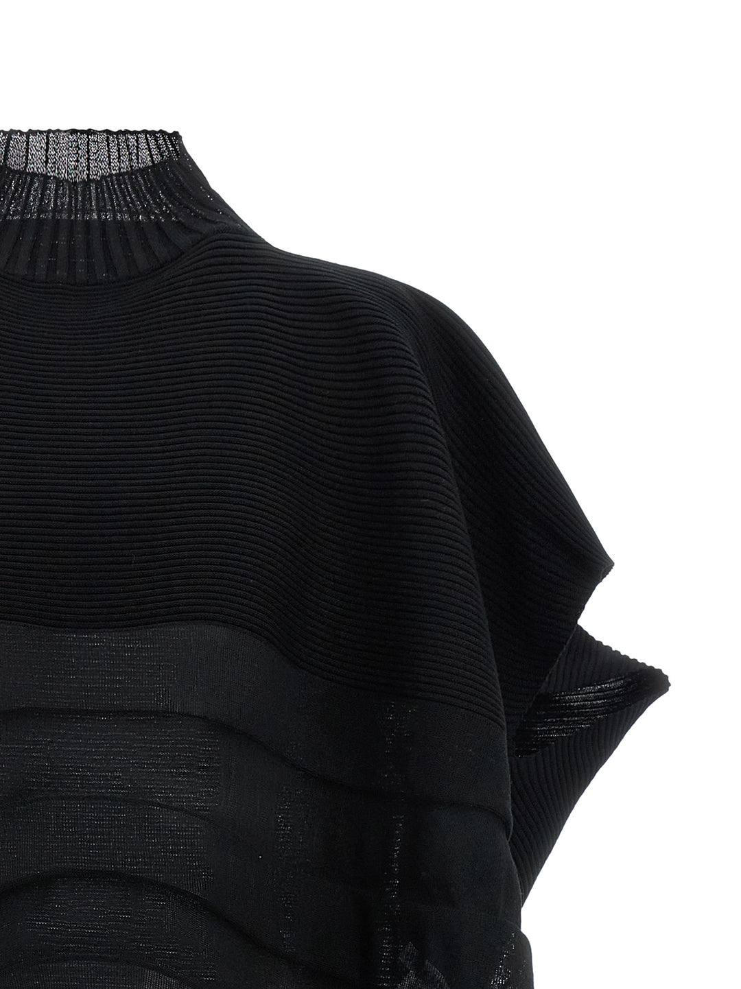 Issey Miyake Moving Knit Tops - Black | ad3aad3dc9debebbb76a482ab6d875d55868f6dc