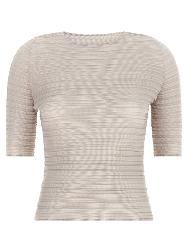 Jiggly Pleats Shirt And Blouse Beige