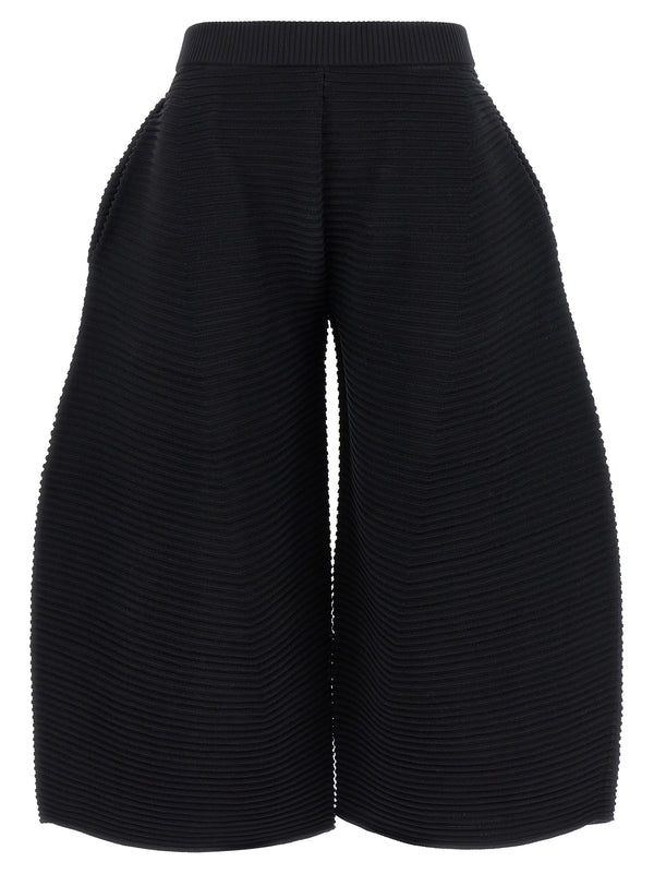 Corrugated Knit Pants Black