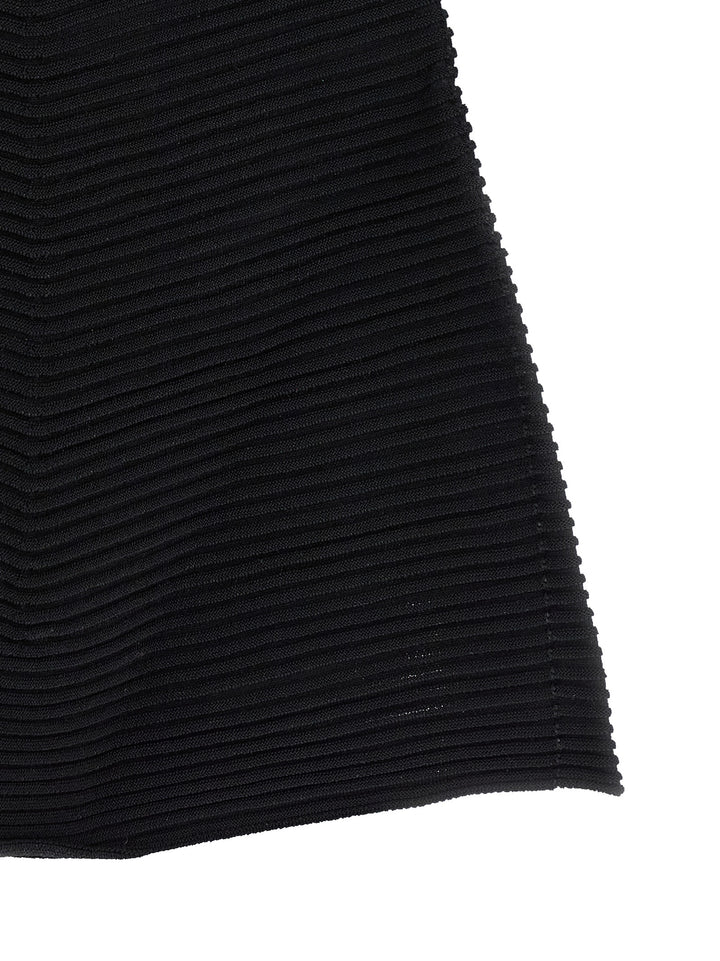 Issey Miyake Corrugated Knit Dresses - Black | 982966f240fbff1d652616a4bc80951cbcc10182