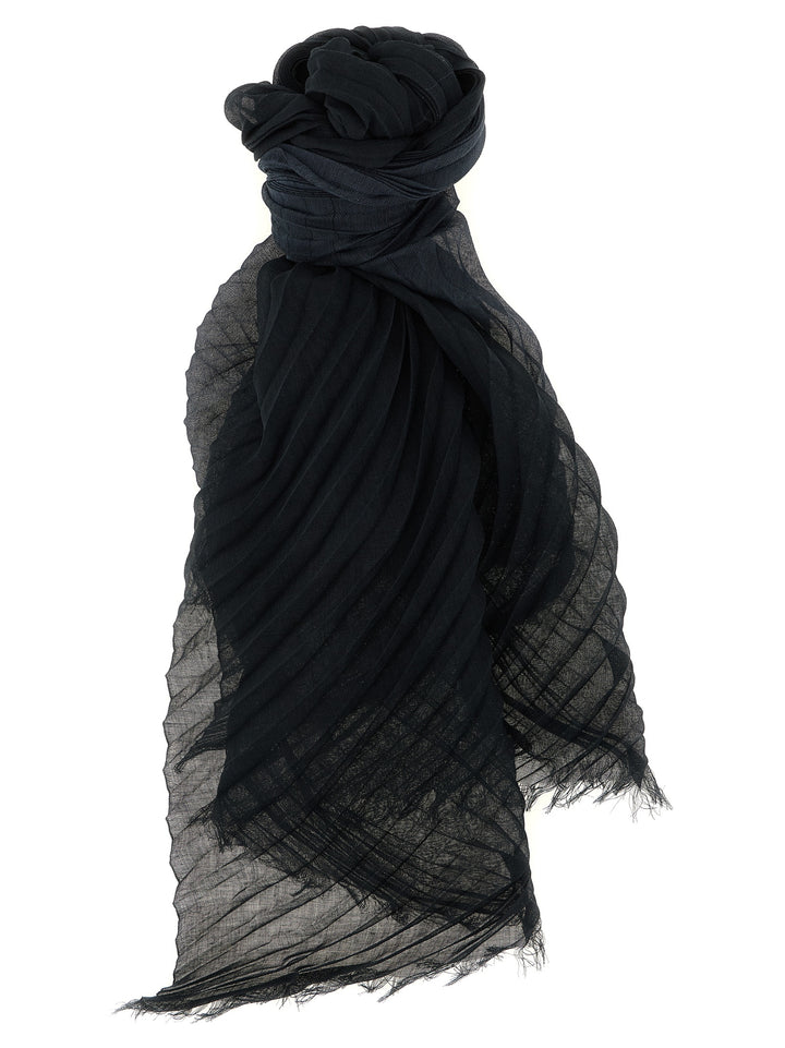 Issey Miyake Gradation Ramie Pleats Scarves and Foulards - Black | 69cc0bc2981f27516ffb33dca138fd40a3e423ee