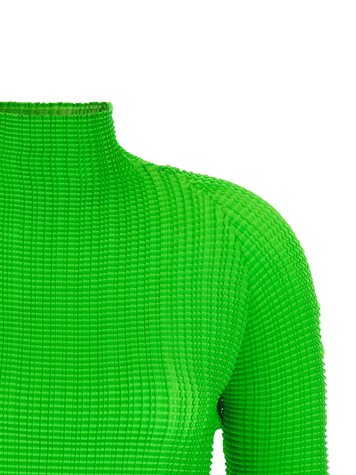 Issey Miyake Wooly Pleats-68 Shirt and Blouse - Green | 90b127019e2174e9217cc0ca0610d1b49a2ca087
