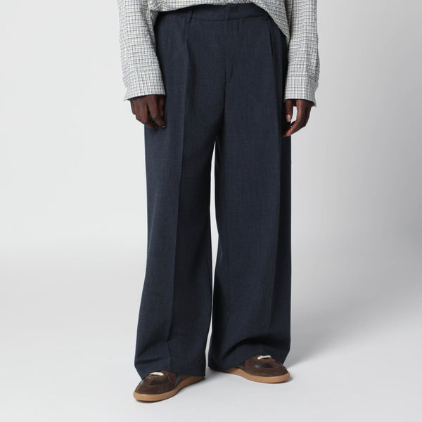 Blue Denim Inno Trousers In Wool Blend