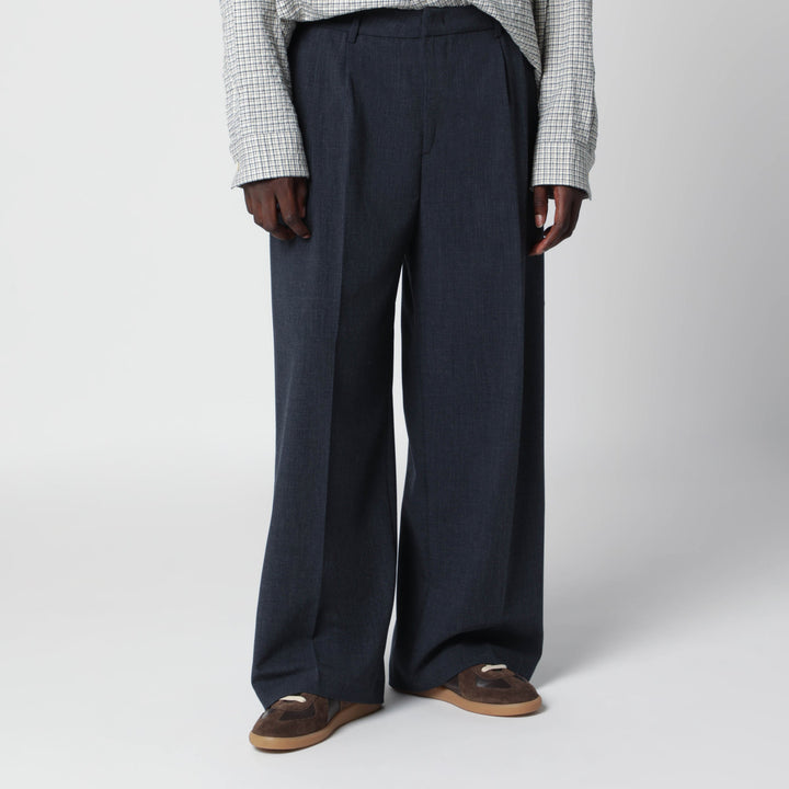 Thestroy Blue Denim Inno Trousers In Wool Blend