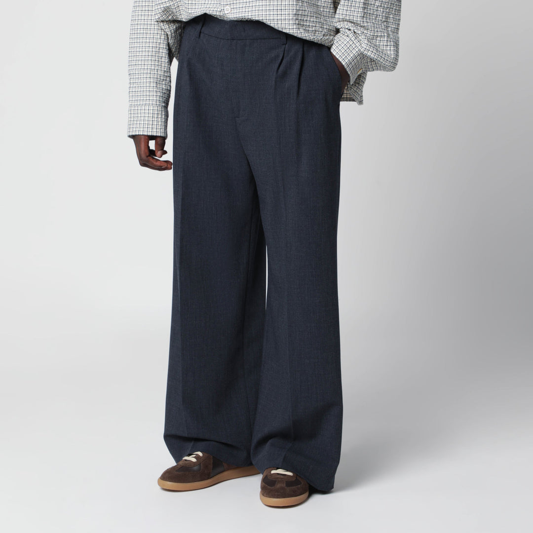Thestroy Blue Denim Inno Trousers In Wool Blend