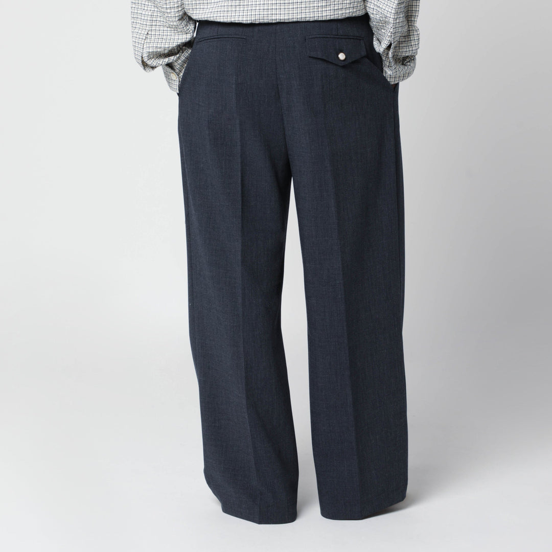 Thestroy Blue Denim Inno Trousers In Wool Blend
