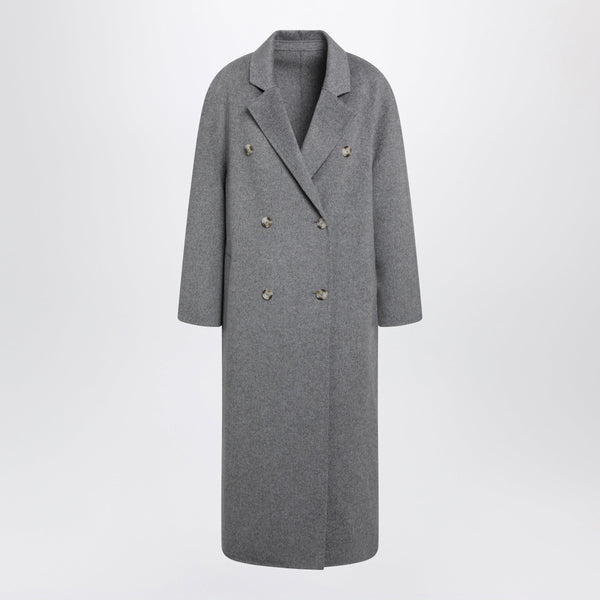 Irvin Long Coat In Grey Wool And Cashmere