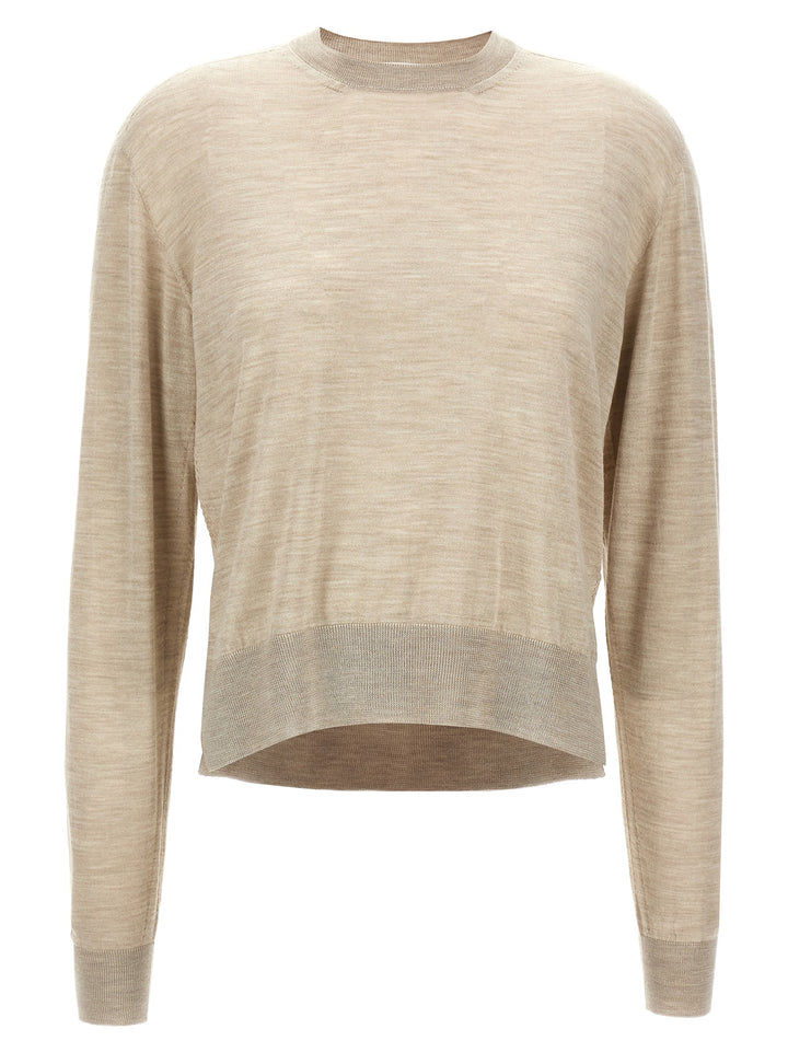 Asymmetrical Mesh Sweater, Cardigans Beige