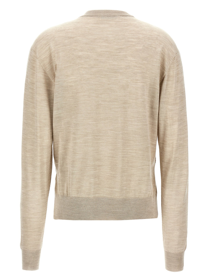 Asymmetrical Mesh Sweater, Cardigans Beige