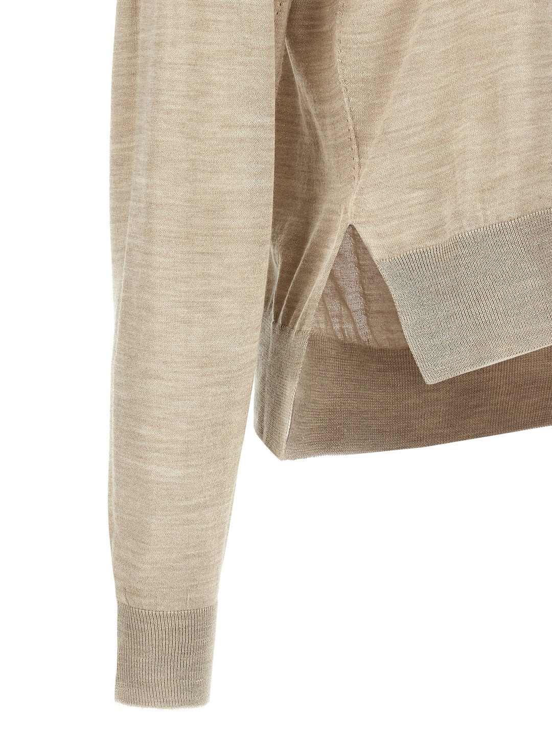 Asymmetrical Mesh Sweater, Cardigans Beige