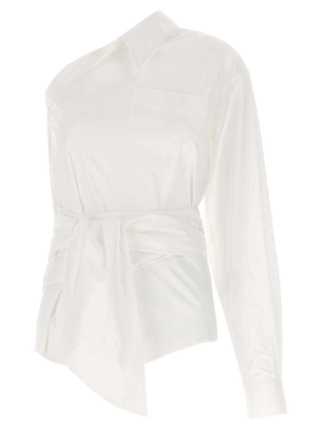 One-Shoulder Shirt Shirt And Blouse White