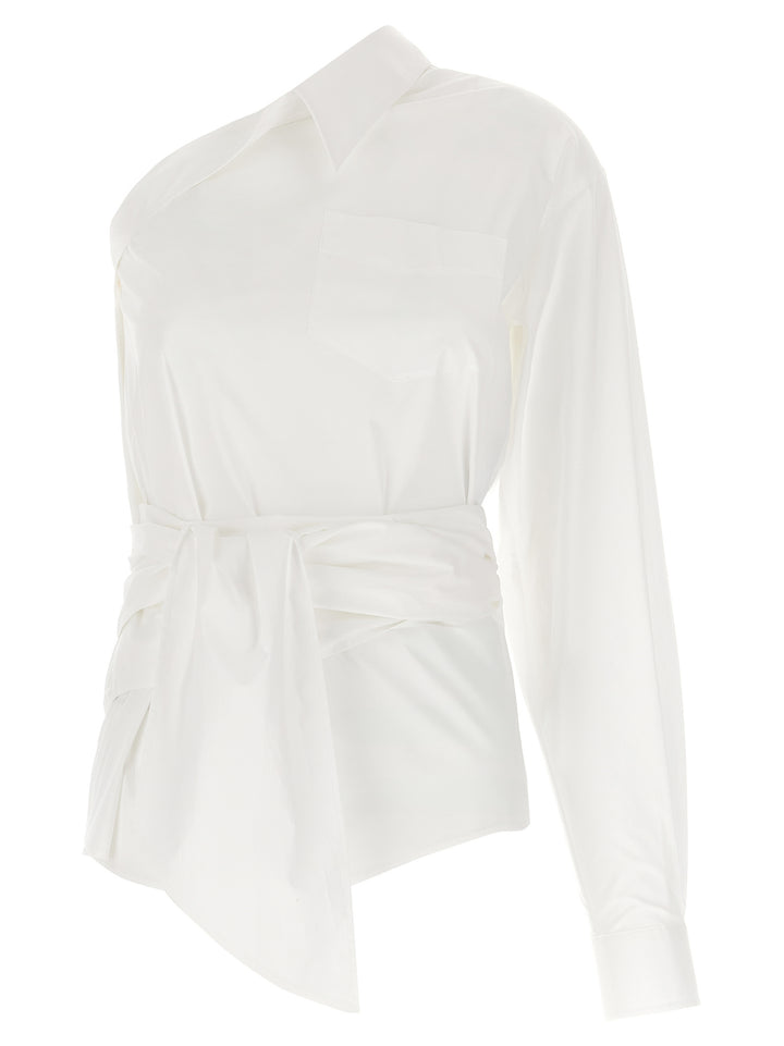 One-Shoulder Shirt Shirt And Blouse White