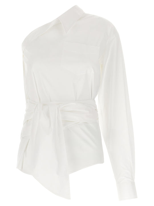 One-Shoulder Shirt Shirt And Blouse White