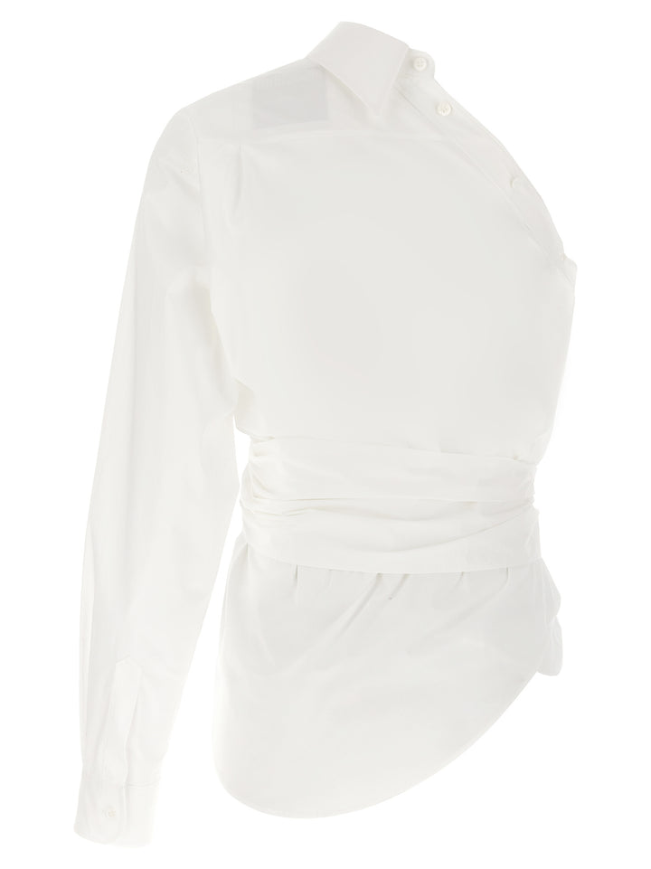 One-Shoulder Shirt Shirt And Blouse White