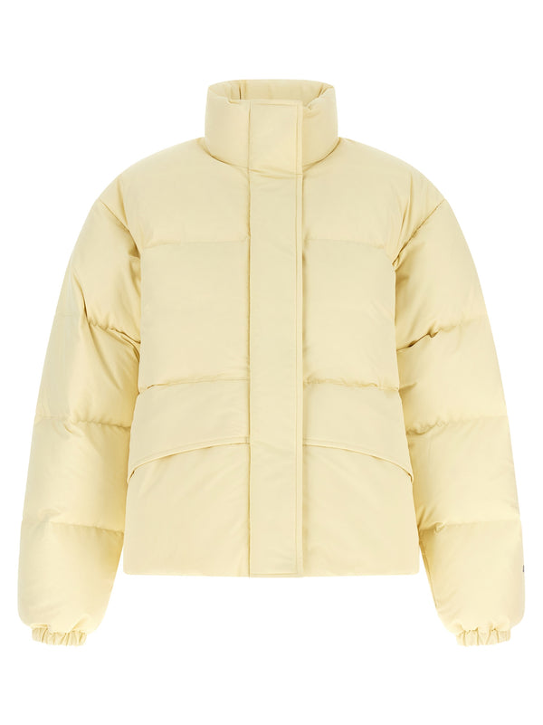 Technical Fabric Quilted Down Jacket Puffer Jackets Beige
