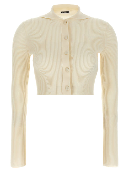 Ribbed Cardigan Sweaters And Cardigans White