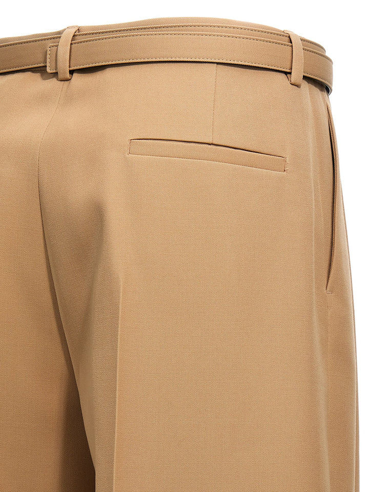 Gabardine Belt Pants Beige