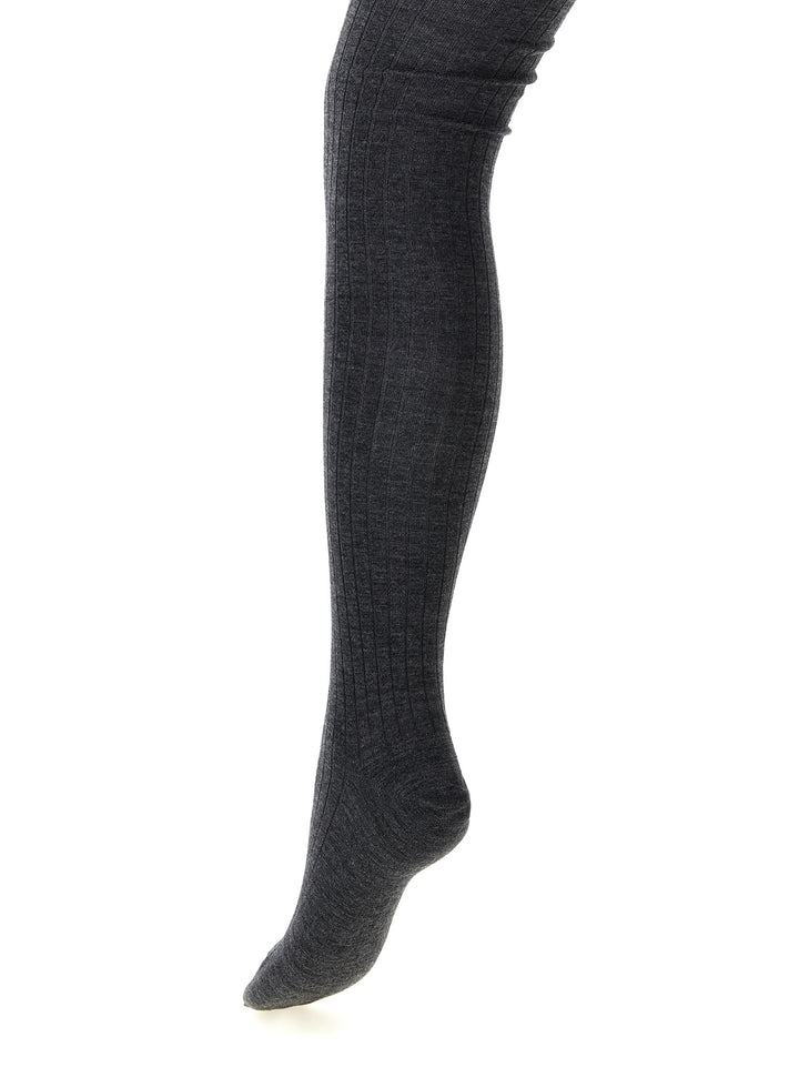 Jil Sander Ribbed Tights Socks - Gray | a9f3475b08e957ac2eaa77528ef6a8ca8ea1bfd6
