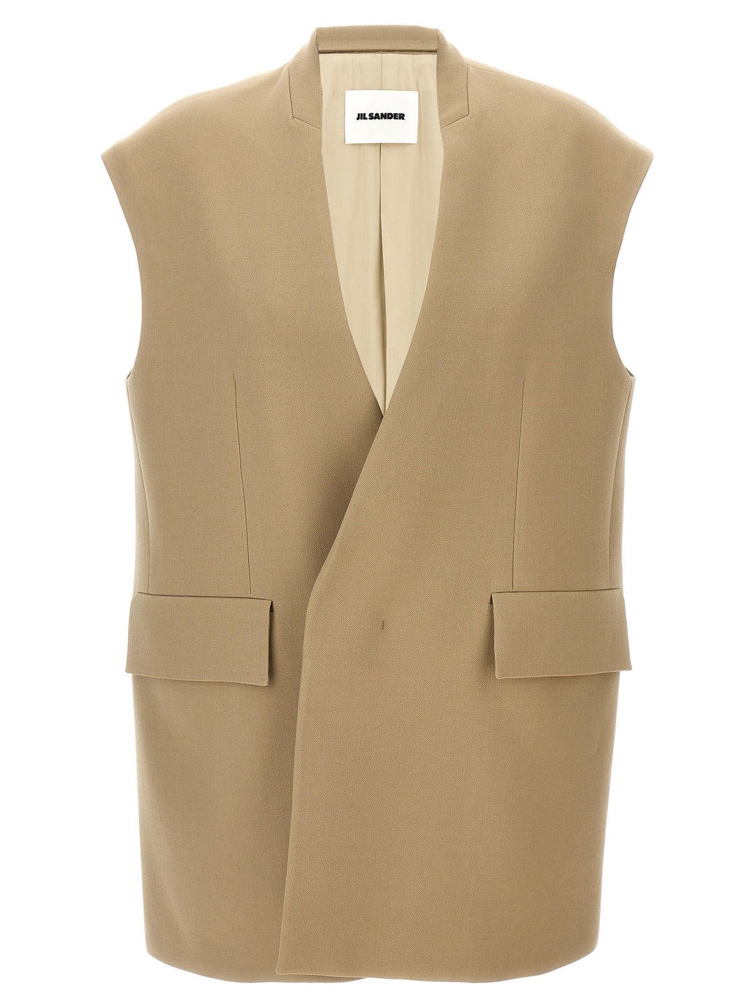 Oversized Tailored Vest Gilet Beige