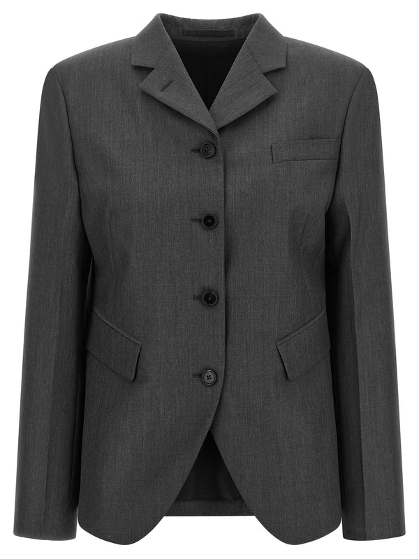 Single-Breasted Blazer Blazers Gray