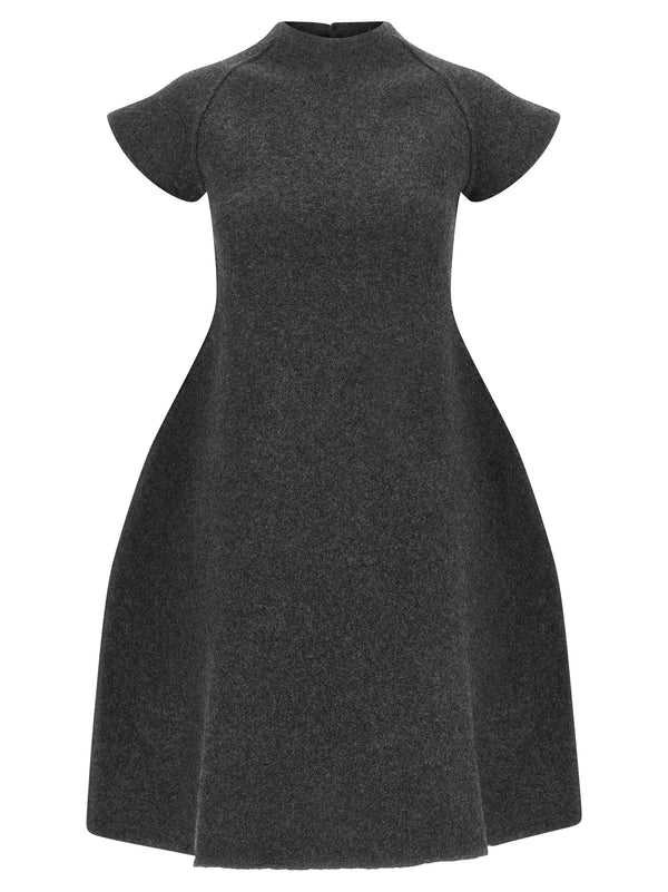 Virgin Wool Dress Dresses Gray