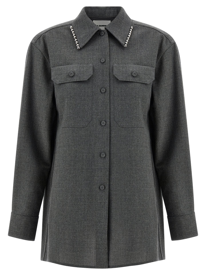Jil Sander Canvas Shirt Shirt and Blouse - Gray | 1976f6aefc86c9bc2a7b6863dfcf156a68bd4d81