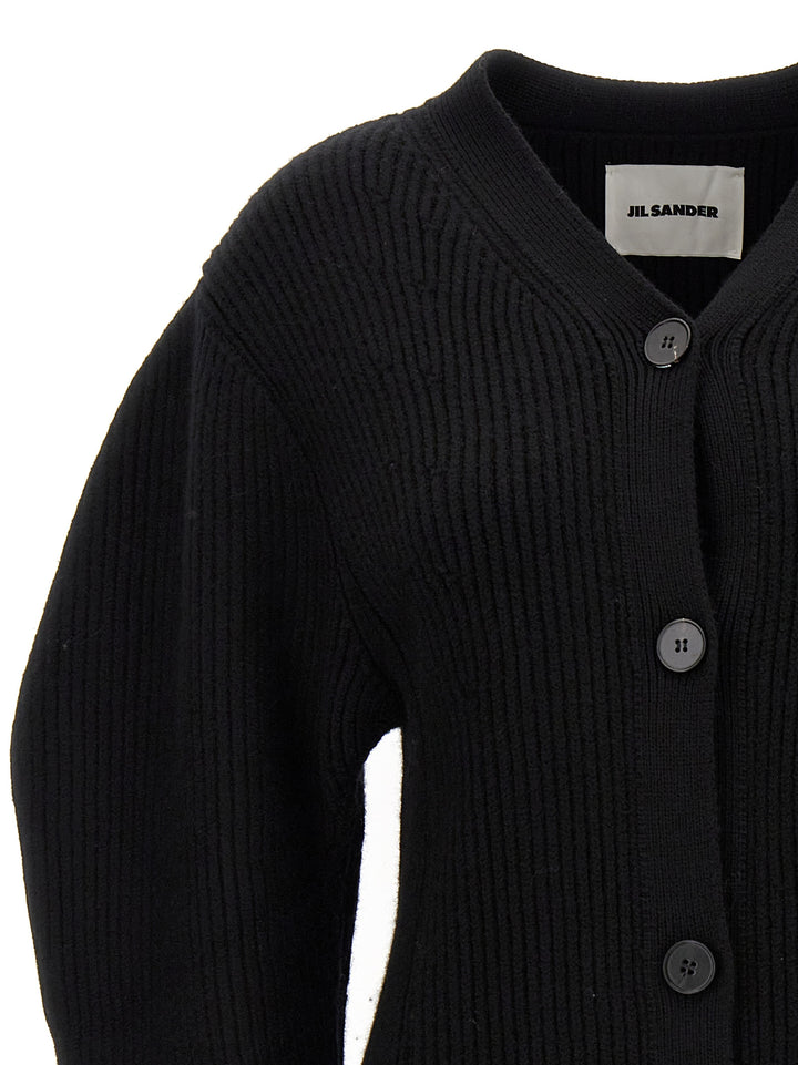 Ribbed Cardigan Sweater, Cardigans Black