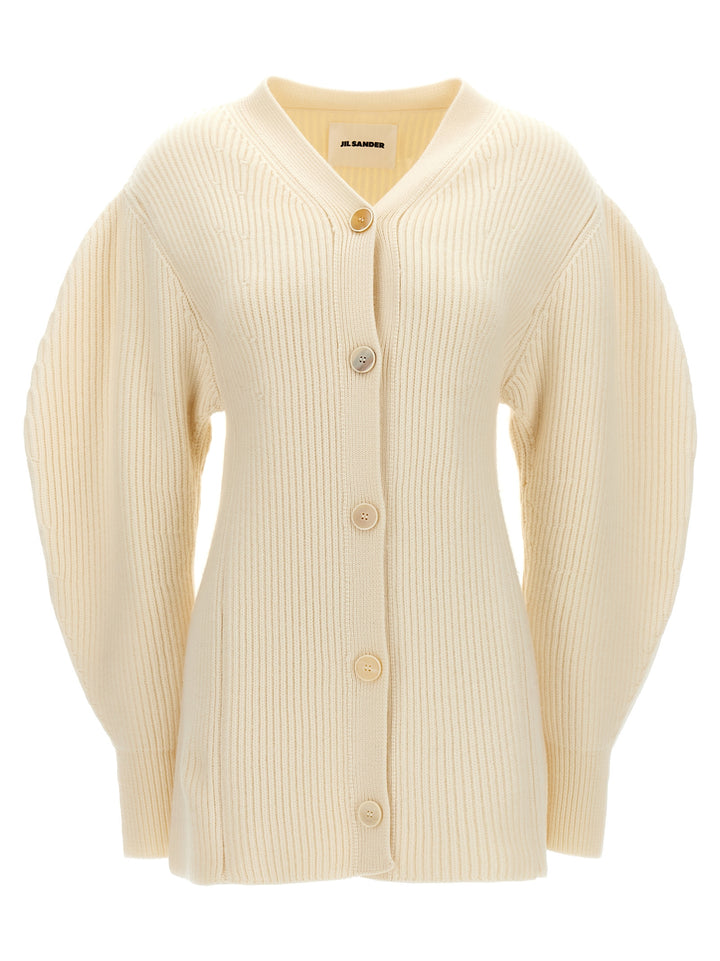 Ribbed Cardigan Sweater, Cardigans White