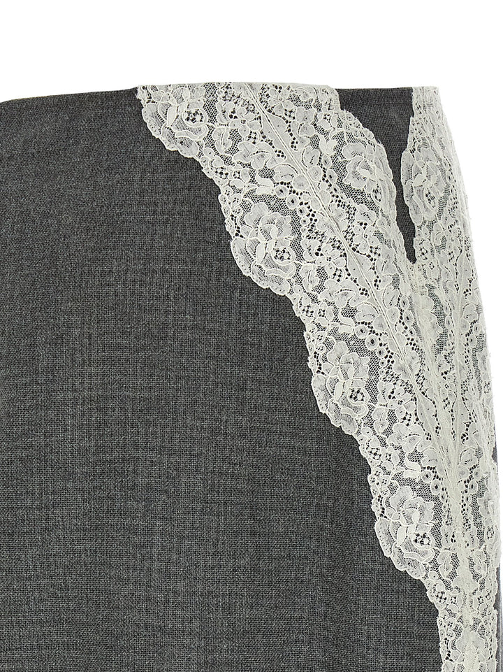 Jil Sander Organza Lace Wool Skirt Skirts - Gray | 2bc7e7d405cee6897c7f36ff58e80228c878a8b2