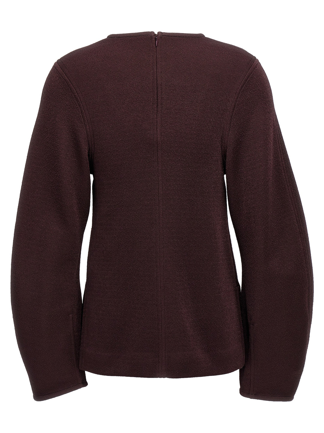 Shiny Double Face Textured Sweater, Cardigans Bordeaux