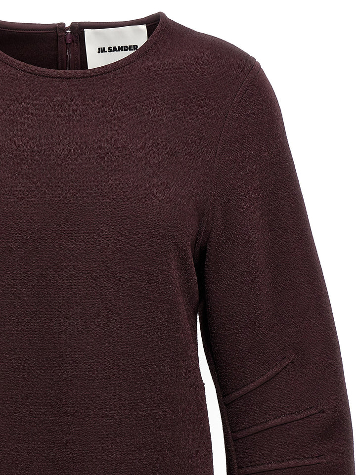 Shiny Double Face Textured Sweater, Cardigans Bordeaux