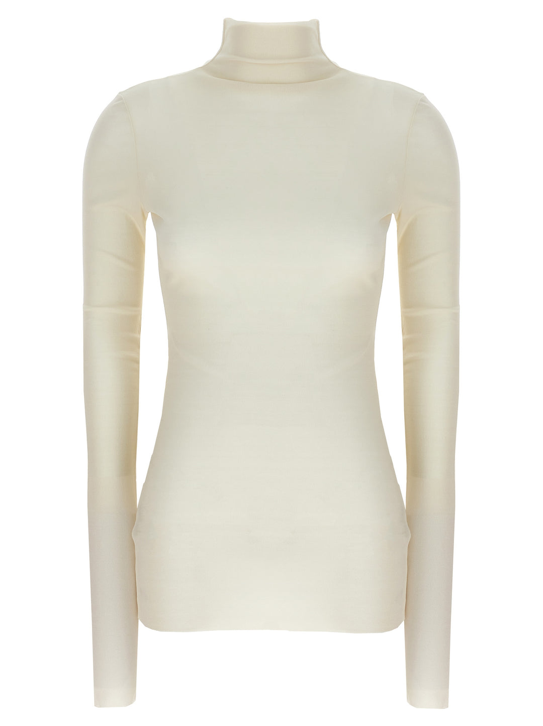 Silk Turtleneck Top Tops White