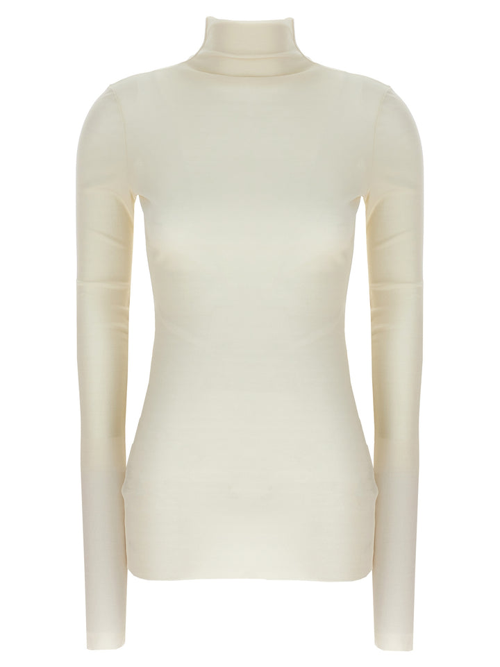 Silk Turtleneck Top Tops White