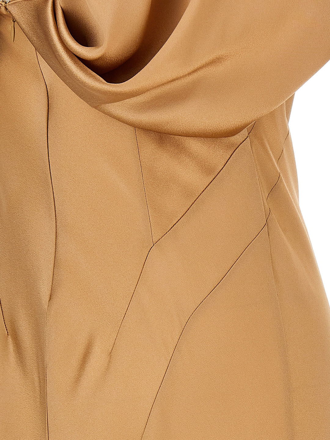 Long Satin Dress Dresses Beige