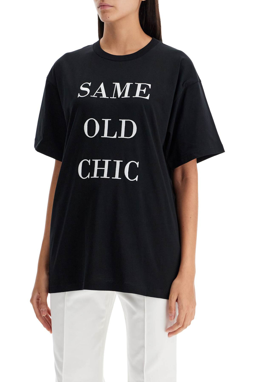 T Shirt Oversize Con Ricamo Same Old Chic