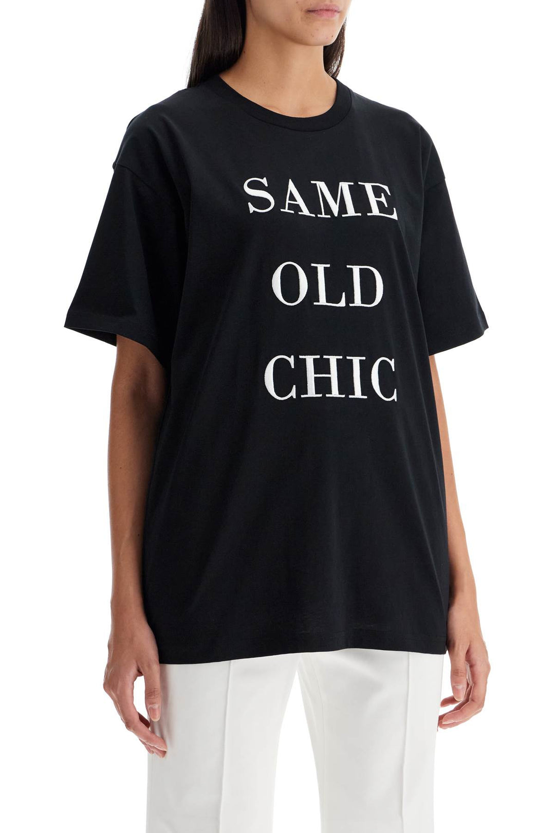 T Shirt Oversize Con Ricamo Same Old Chic