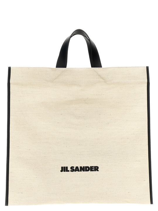 Border Book Tote Square Tote Bag White/Black