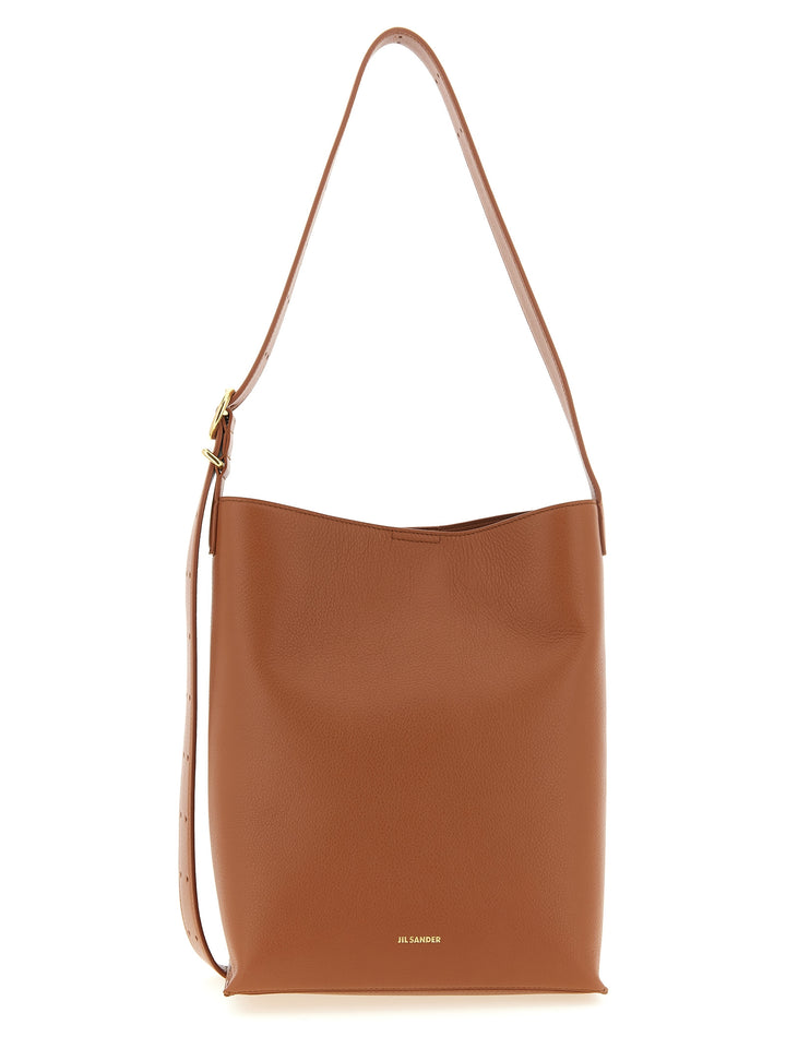 Jil Sander Cannolo Tote Shoulder Bags - Brown | 23182af50bc6c59579f597e3fbf962093093ac27