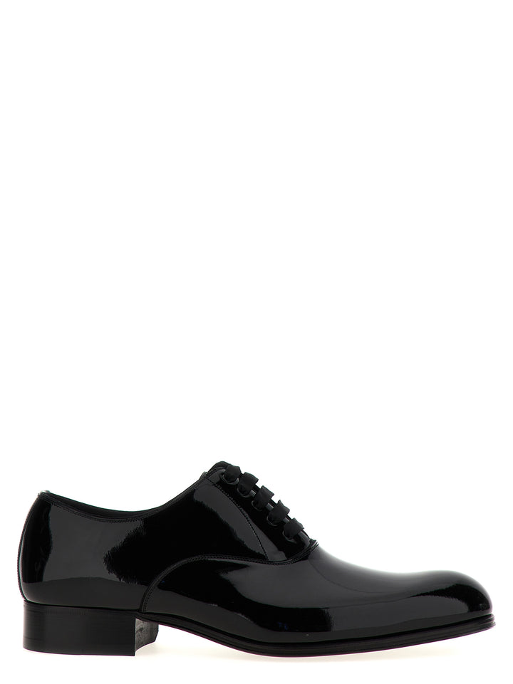 Patent Leather Lace Up Shoes Black