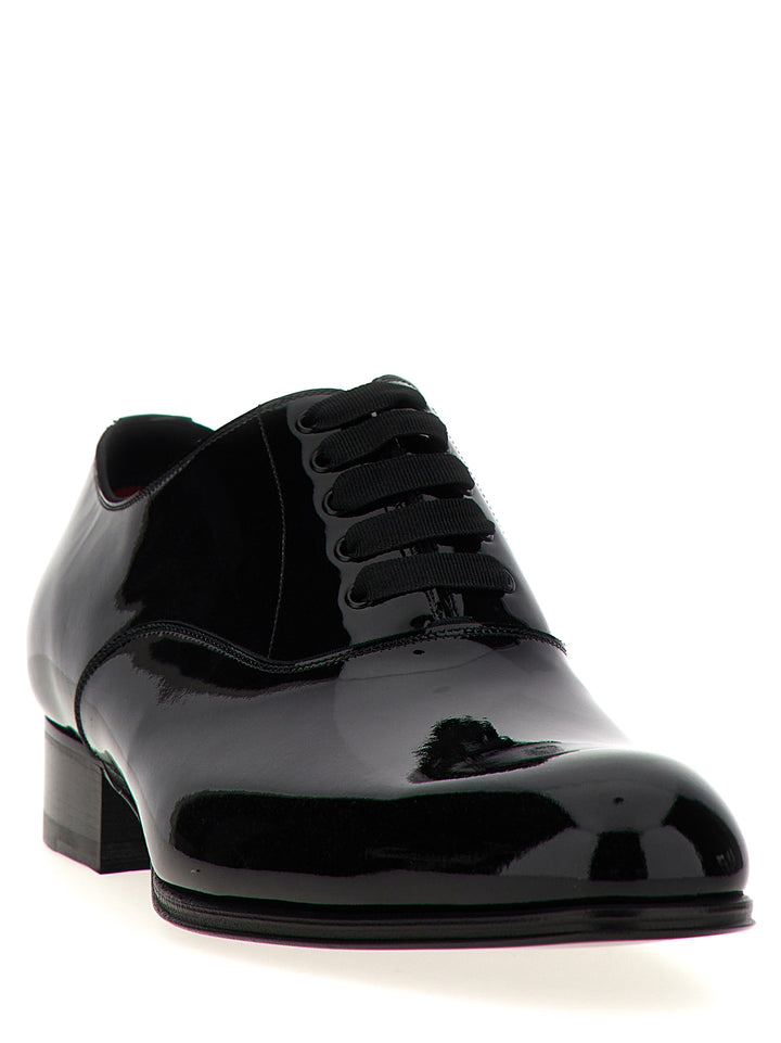 Patent Leather Lace Up Shoes Black