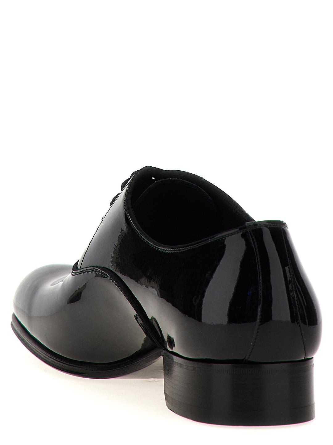 Patent Leather Lace Up Shoes Black