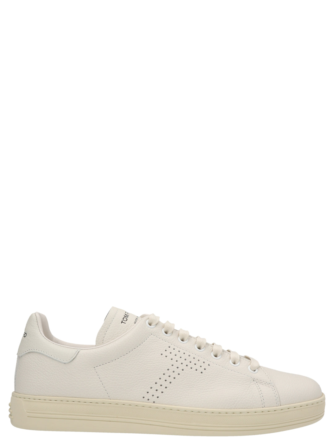 Logo Leather Sneakers White