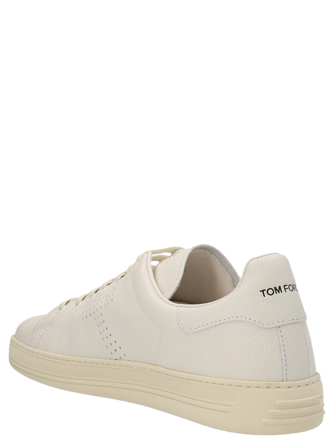 Logo Leather Sneakers White