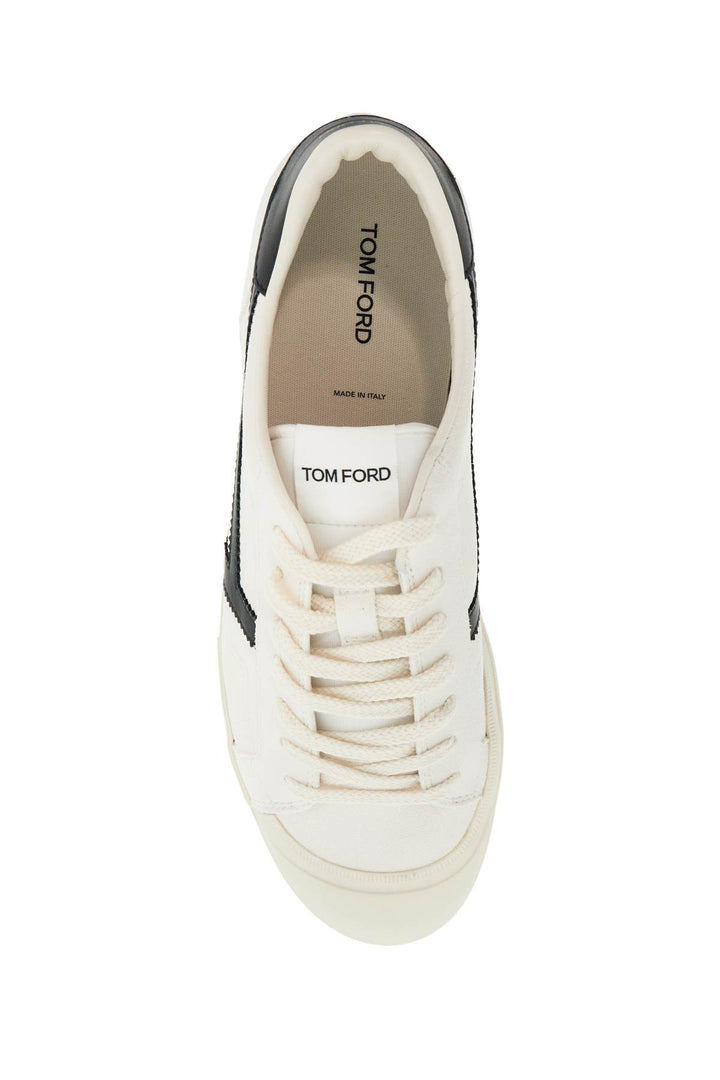 White Low Top Leather Sneakers With Velcro